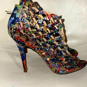 Zigi Soho multicolor stiletto heels with rhinestones